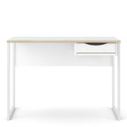 Fenton Desk 1 Drawer in White with Oak Trim