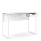 Fenton Desk 1 Drawer in White with Oak Trim