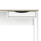 Fenton Desk 1 Drawer in White with Oak Trim