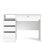 Fenton 4 Drawer Desk Handleless Drawer in White