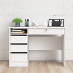 Fenton 4 Drawer Desk Handleless Drawer in White