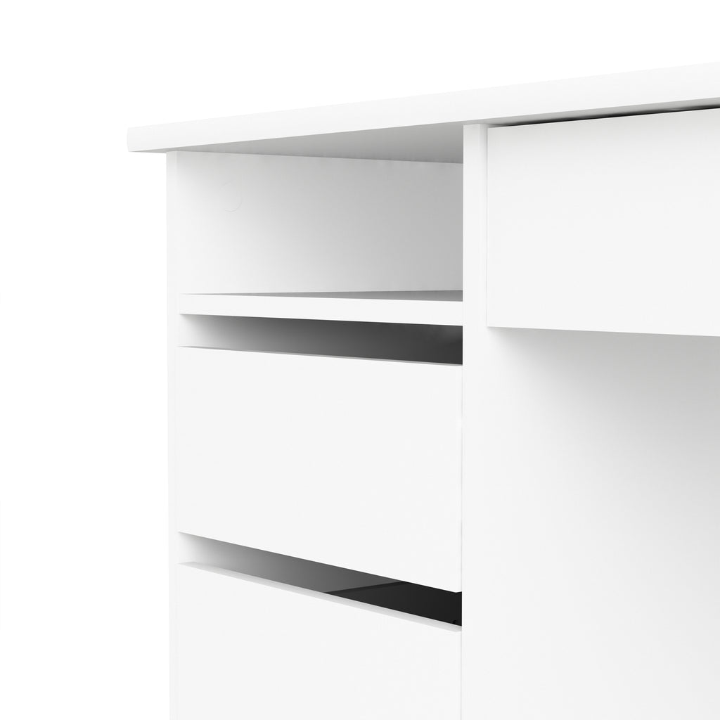 Fenton 4 Drawer Desk Handleless Drawer in White