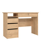 Fenton 4 Drawer Desk Handleless Drawer in Jackson Hickory Oak