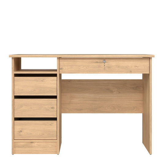 Fenton 4 Drawer Desk Handleless Drawer in Jackson Hickory Oak