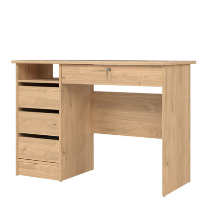 Fenton 4 Drawer Desk Handleless Drawer in Jackson Hickory Oak