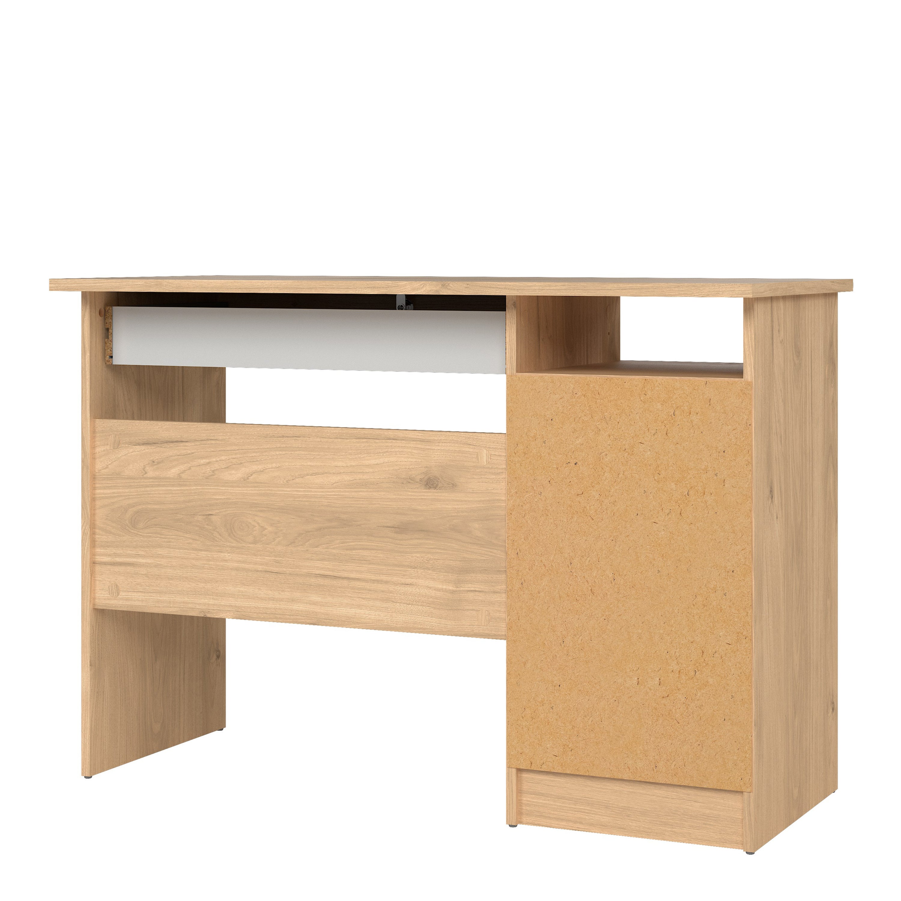 Fenton 4 Drawer Desk Handleless Drawer in Jackson Hickory Oak