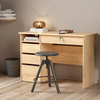 Fenton 4 Drawer Desk Handleless Drawer in Jackson Hickory Oak
