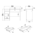 Fenton 4 Drawer Desk Handleless Drawer in Jackson Hickory Oak
