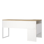 Fenton Corner Desk 2 Drawers in White and Oak