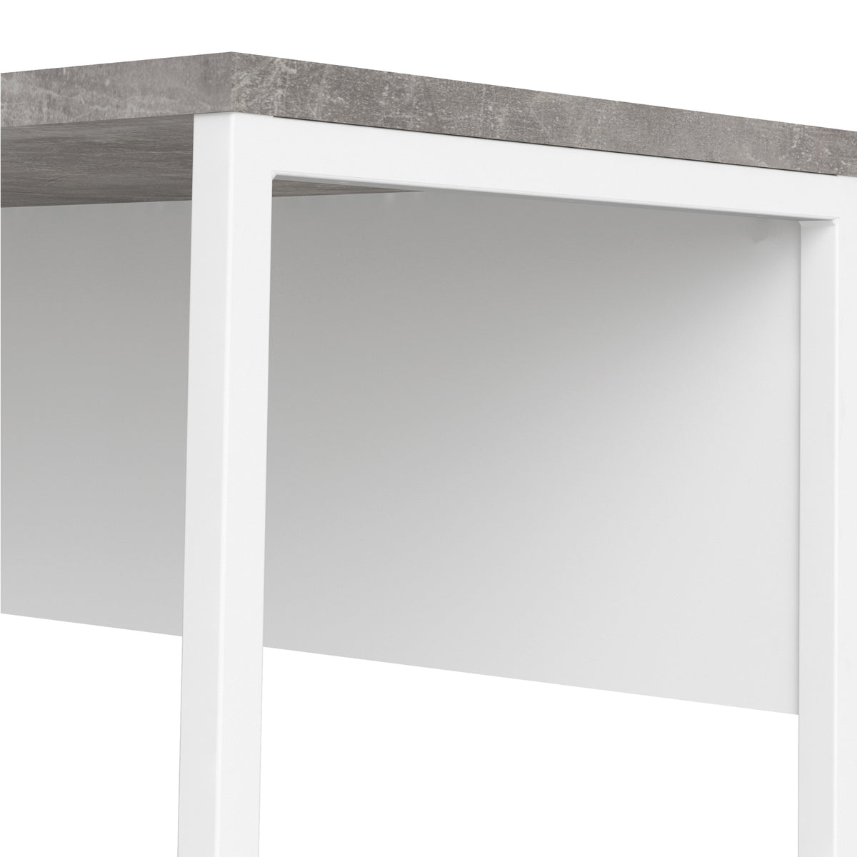Fenton Corner Desk 2 Drawers in White and Grey
