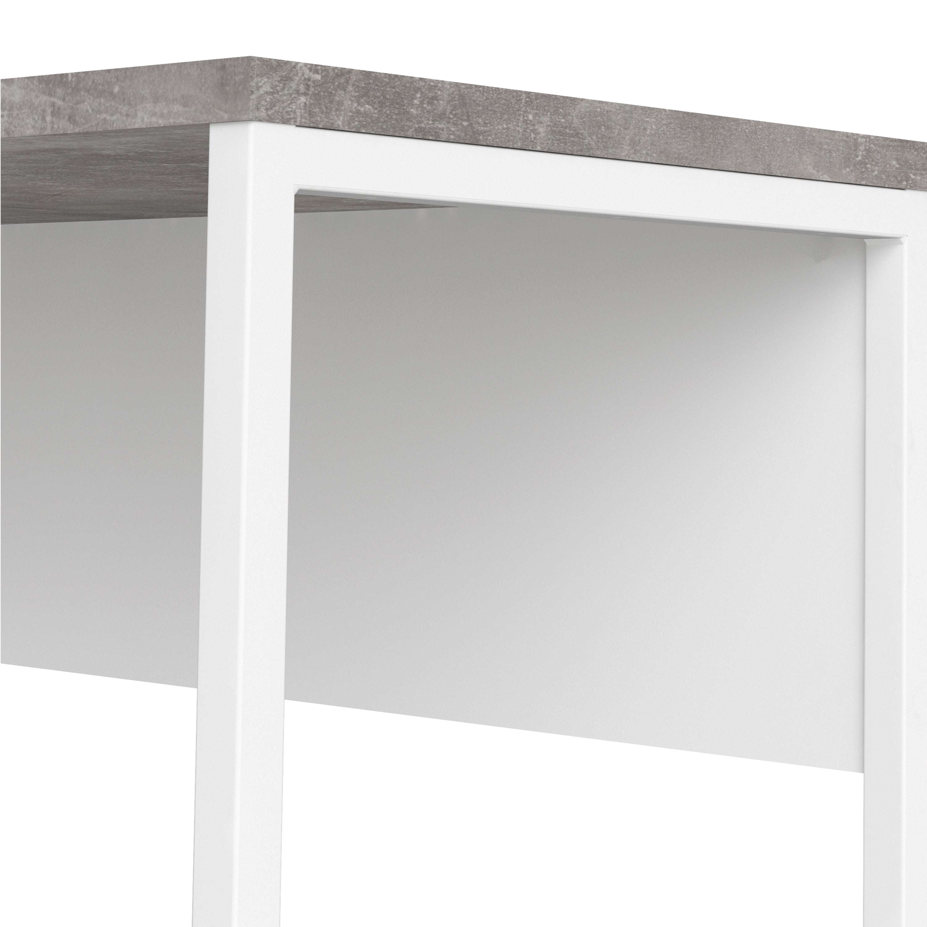 Fenton Corner Desk 2 Drawers in White and Grey