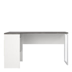 Fenton Corner Desk 2 Drawers in White and Grey