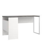 Fenton Corner Desk 2 Drawers in White and Grey