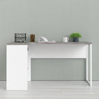 Fenton Corner Desk 2 Drawers in White and Grey