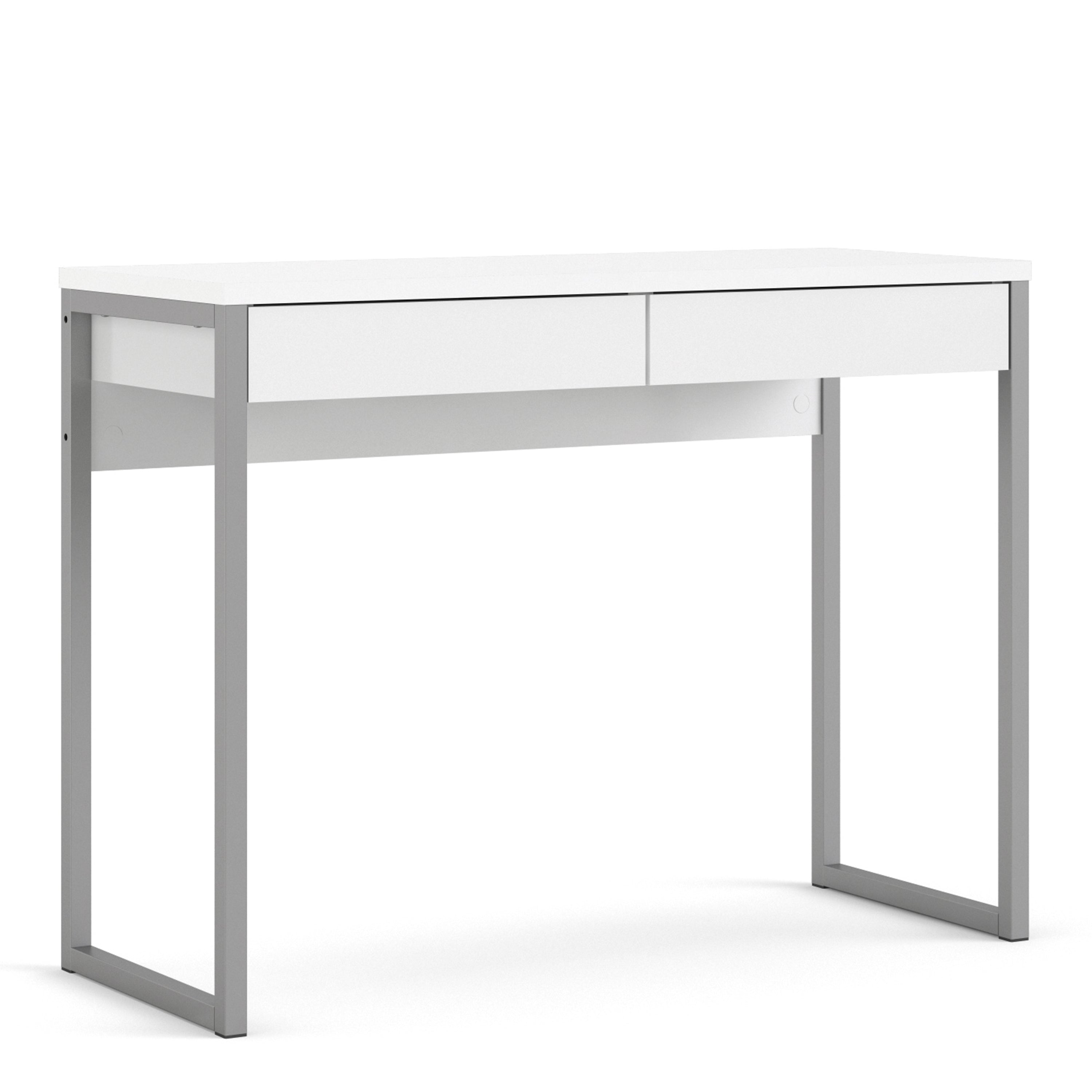 Fenton Desk 2 Drawers in White High Gloss