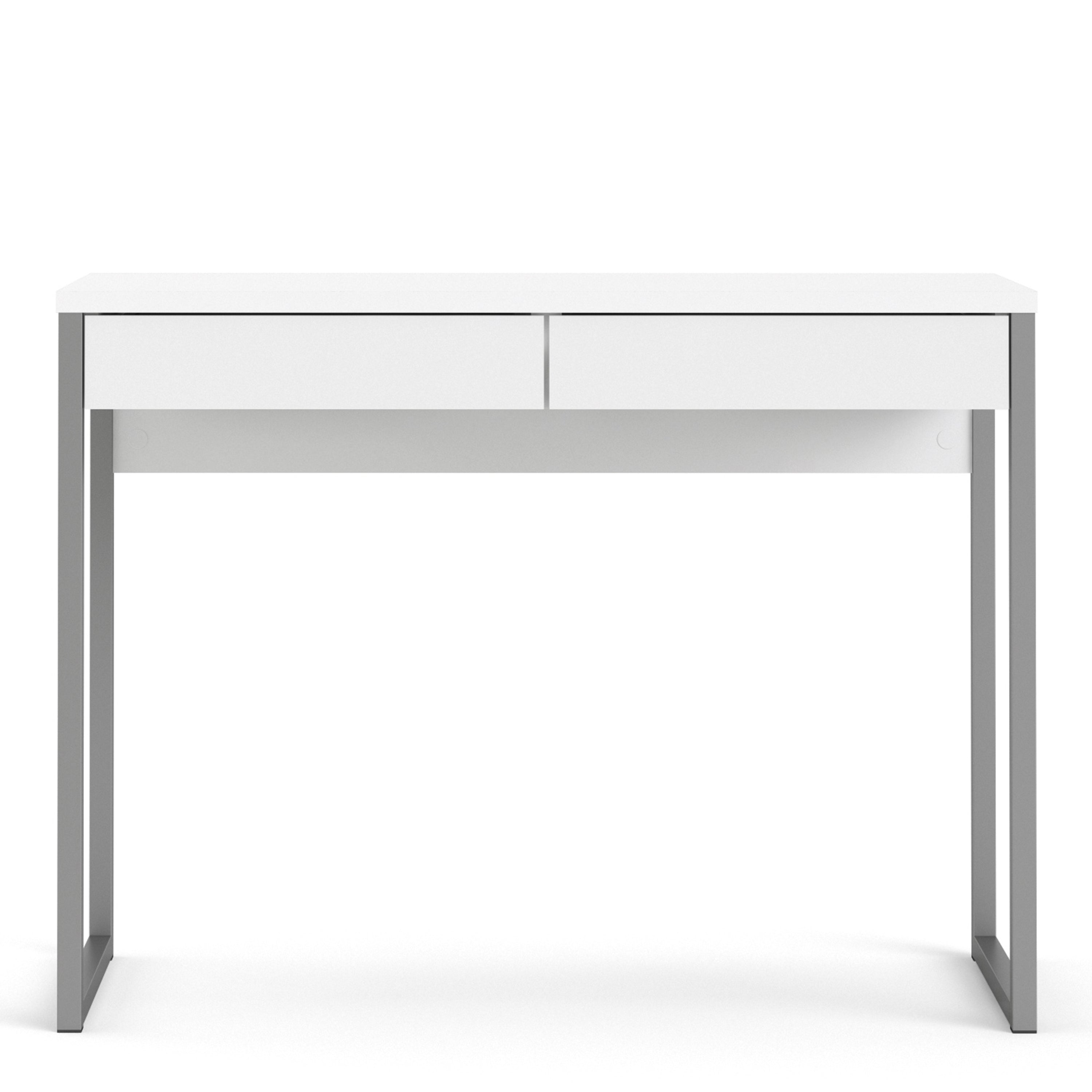 Fenton Desk 2 Drawers in White High Gloss