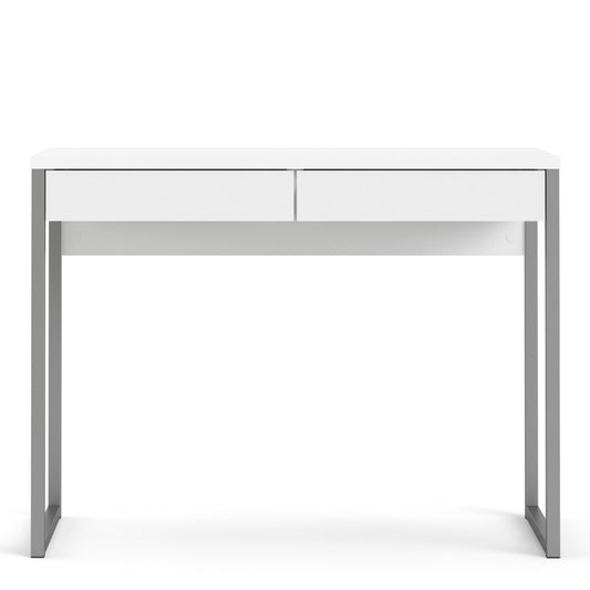 Fenton Desk 2 Drawers in White High Gloss