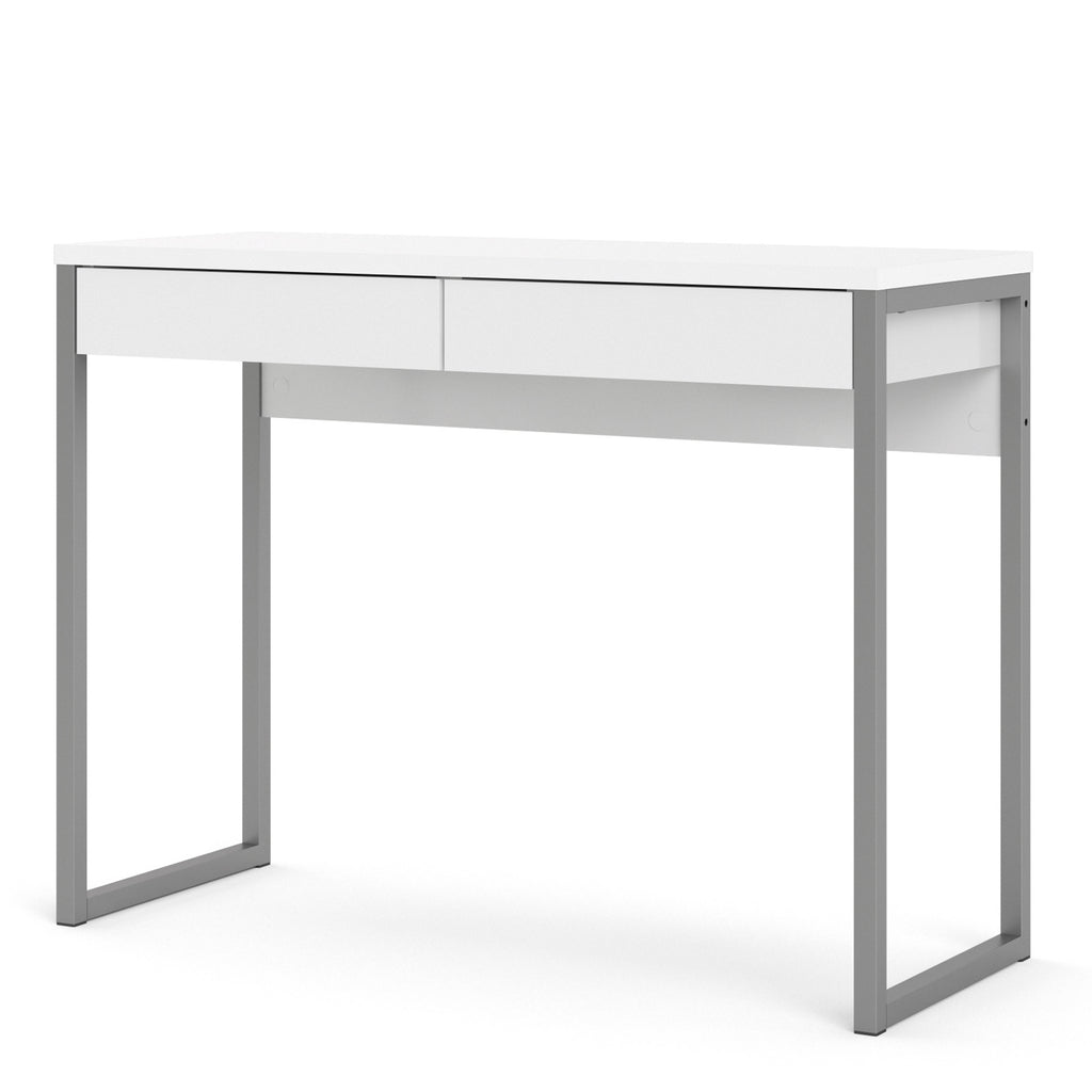 Fenton Desk 2 Drawers in White High Gloss