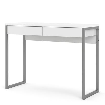 Fenton Desk 2 Drawers in White High Gloss