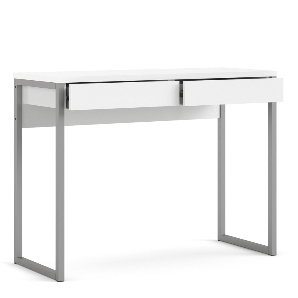 Fenton Desk 2 Drawers in White High Gloss