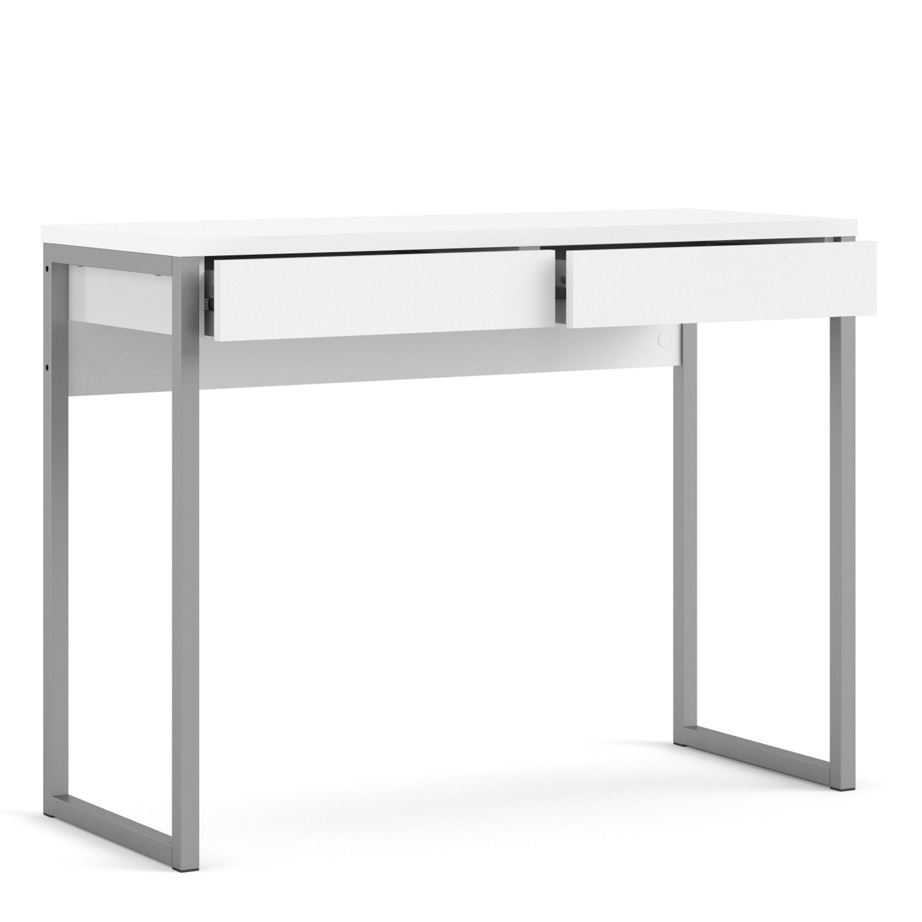Fenton Desk 2 Drawers in White High Gloss