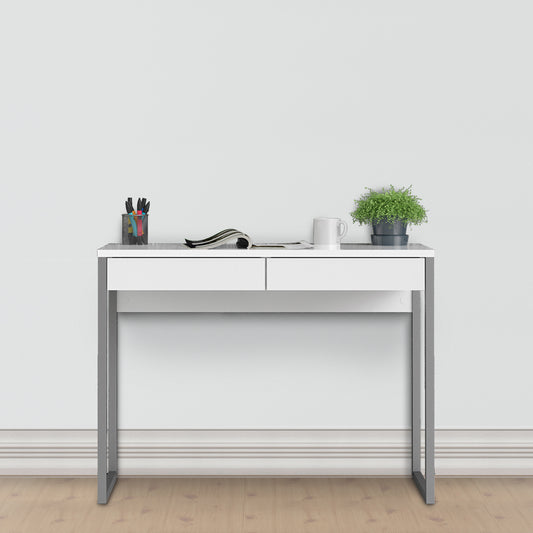 Fenton Desk 2 Drawers in White High Gloss