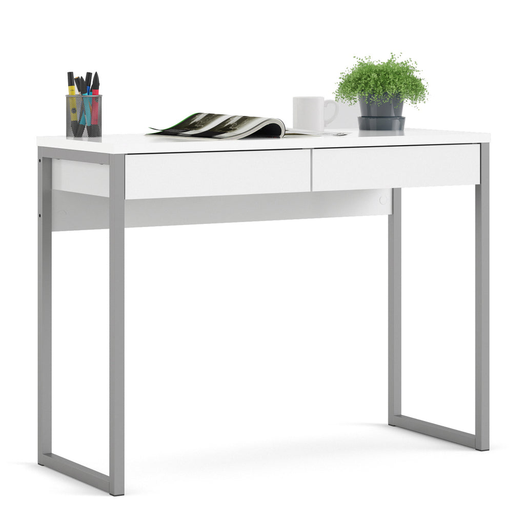 Fenton Desk 2 Drawers in White High Gloss