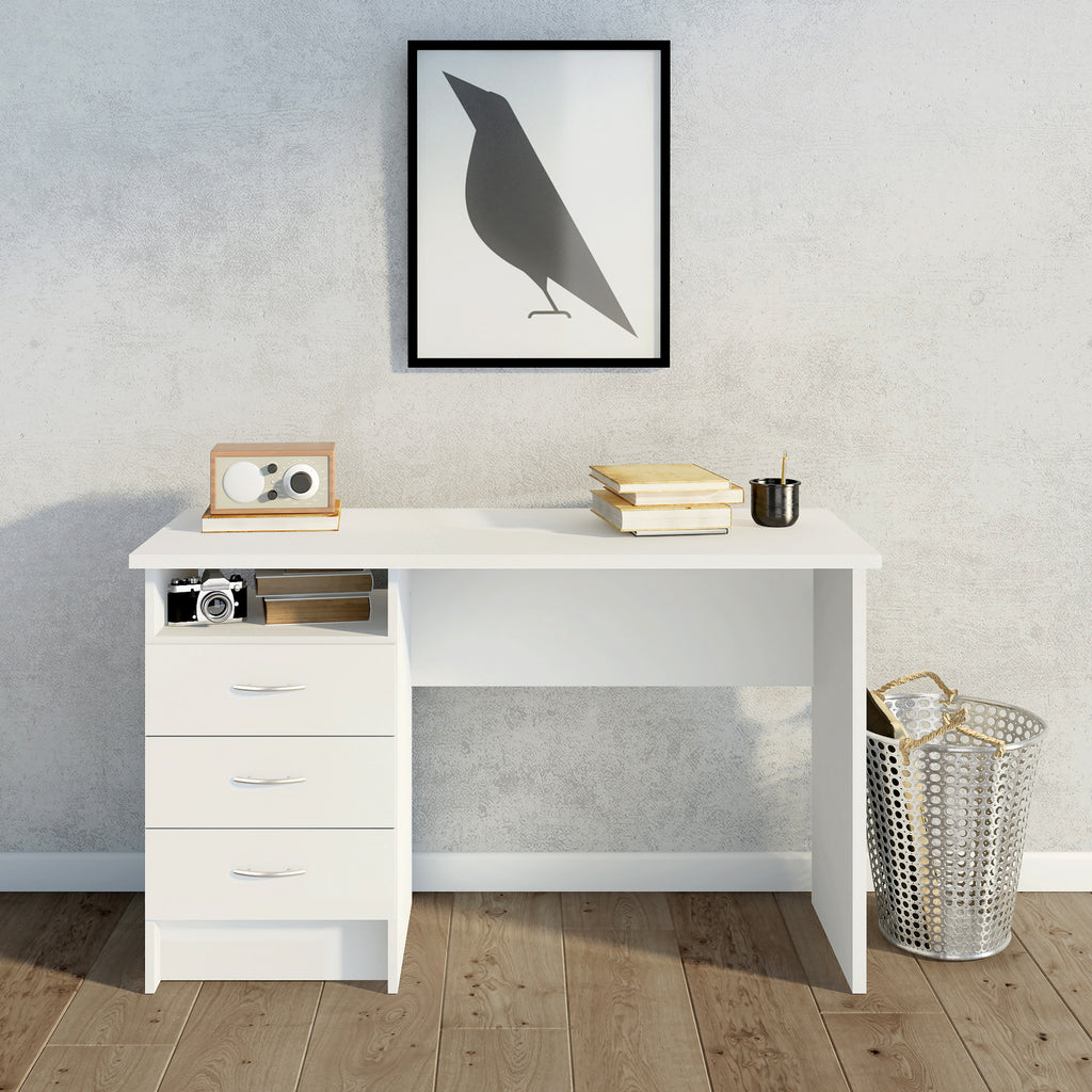 Fenton Desk 3 Drawers in White