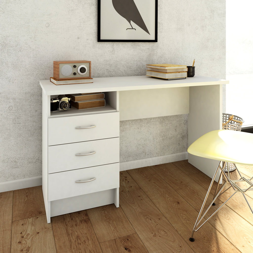 Fenton Desk 3 Drawers in White