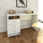 Fenton Desk 3 Drawers in White