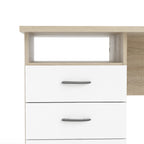 Fenton Oak Desk 3 White Drawers