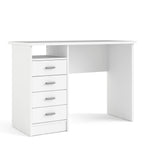 Fenton 4 Drawer Desk in White