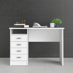 Fenton 4 Drawer Desk in White