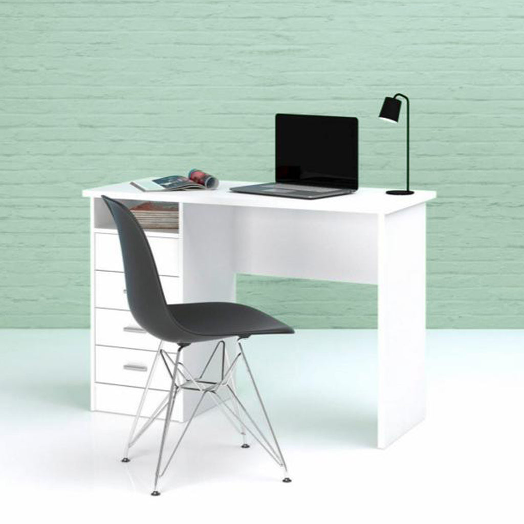 Fenton 4 Drawer Desk in White