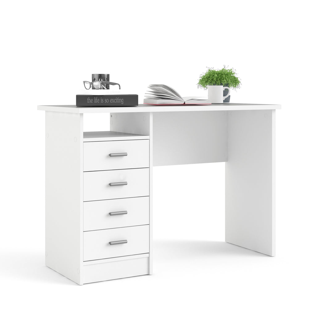Fenton 4 Drawer Desk in White