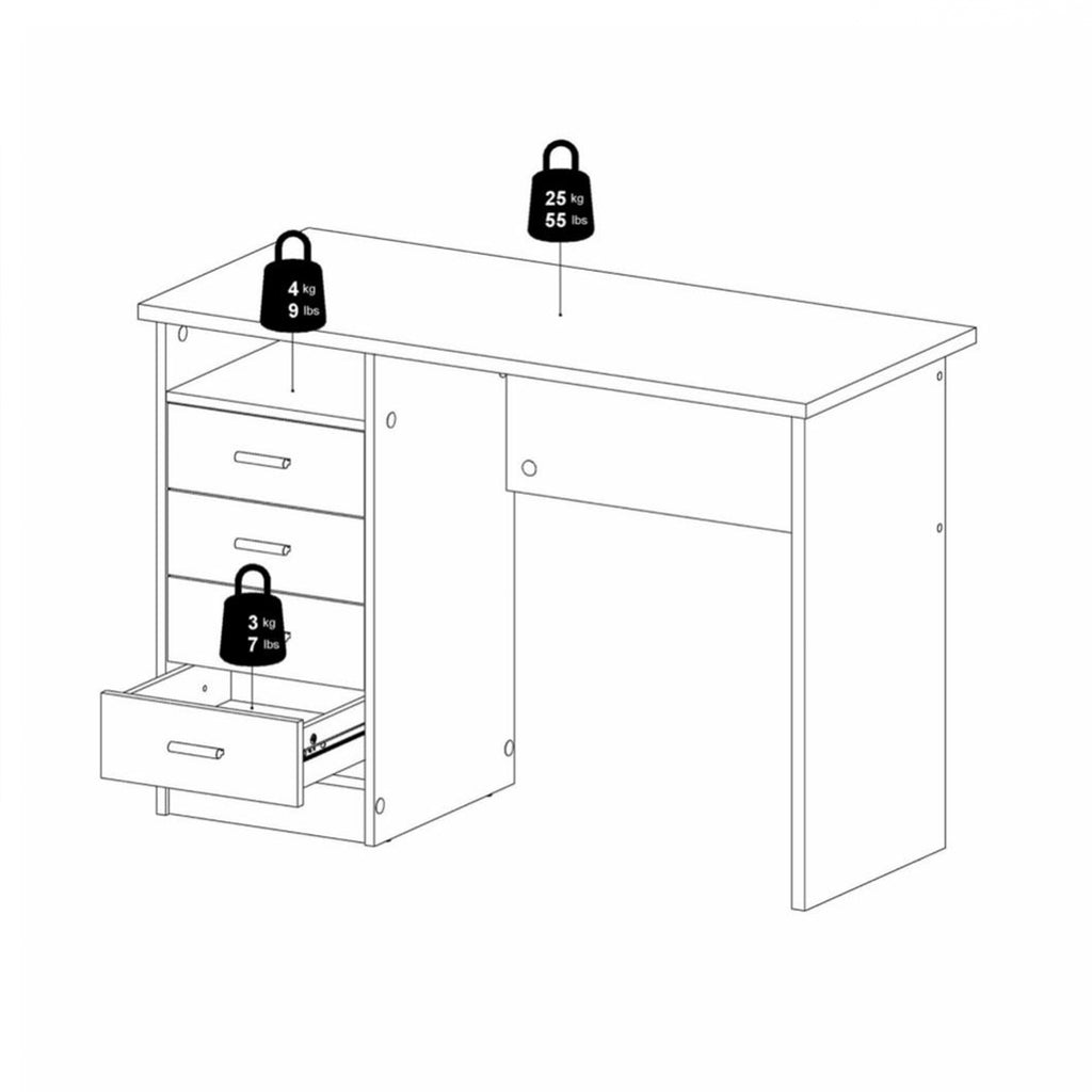Fenton 4 Drawer Desk in Oak
