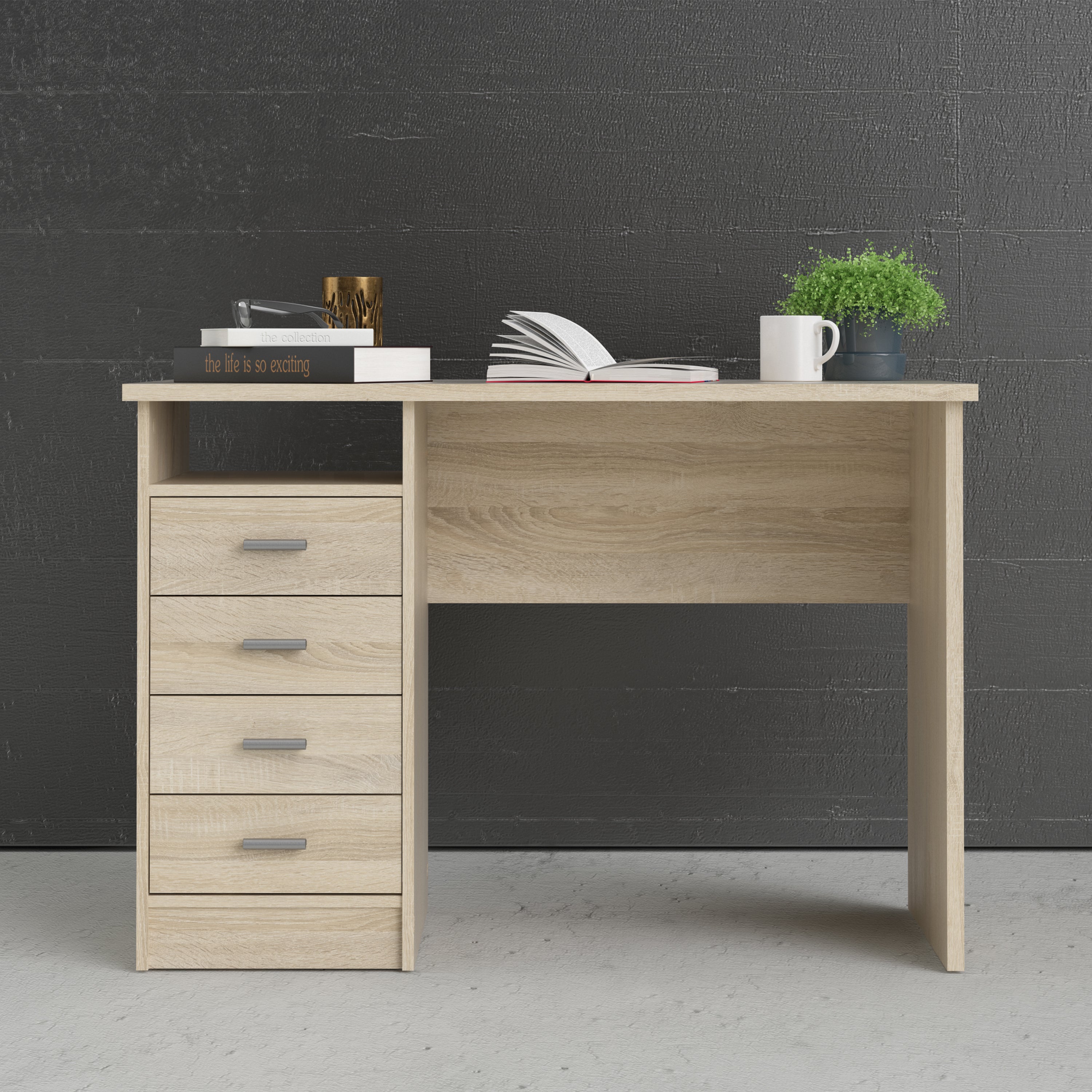 Fenton 4 Drawer Desk in Oak