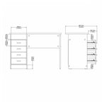 Fenton 4 Drawer Desk in Oak