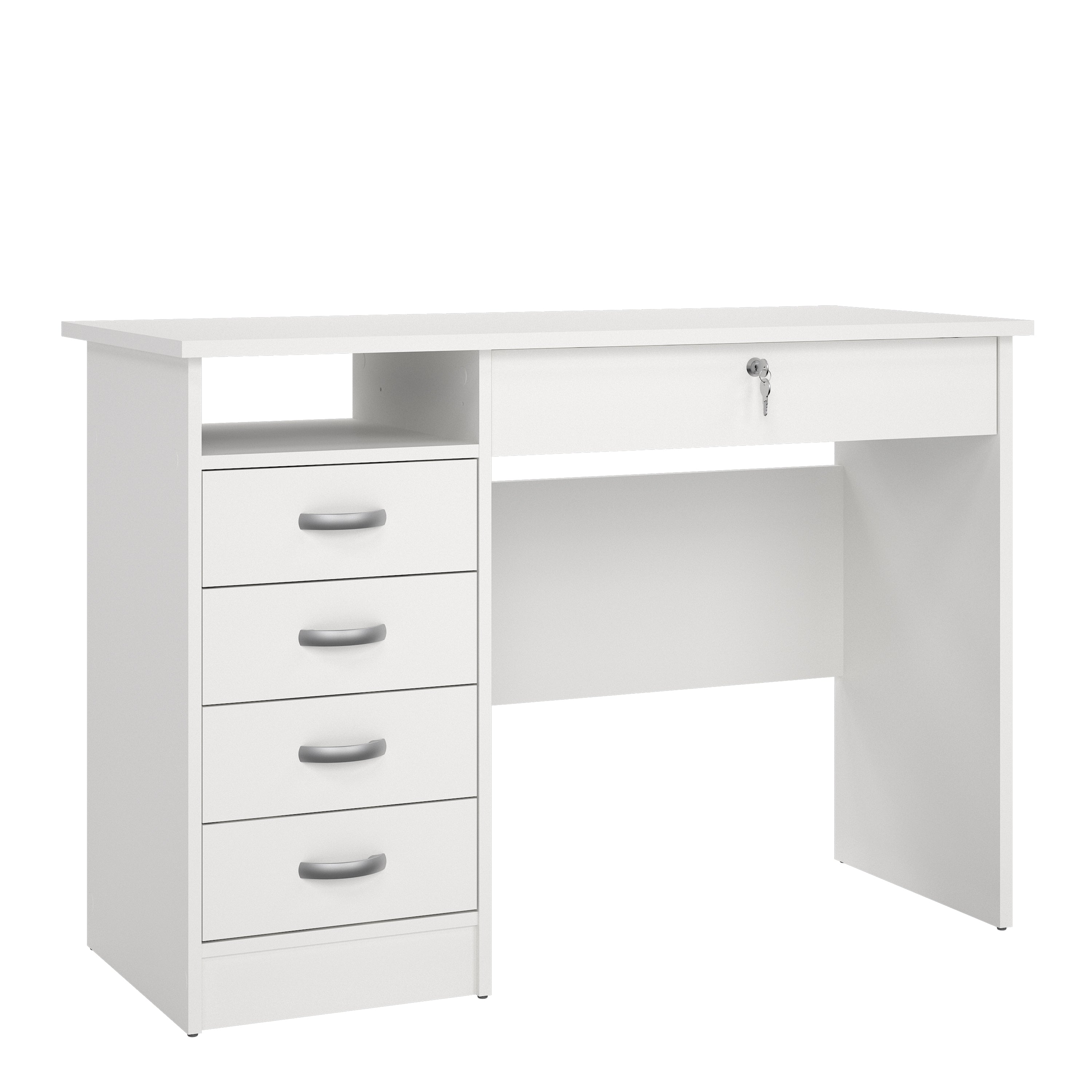 Fenton Desk 5 Drawers in White