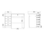 Fenton Desk 5 Drawers in White