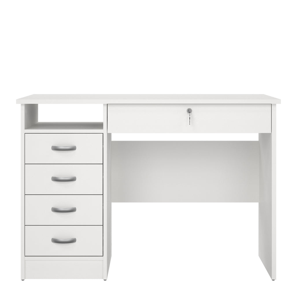 Fenton Desk 5 Drawers in White