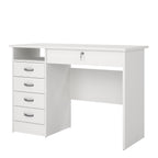 Fenton Desk 5 Drawers in White