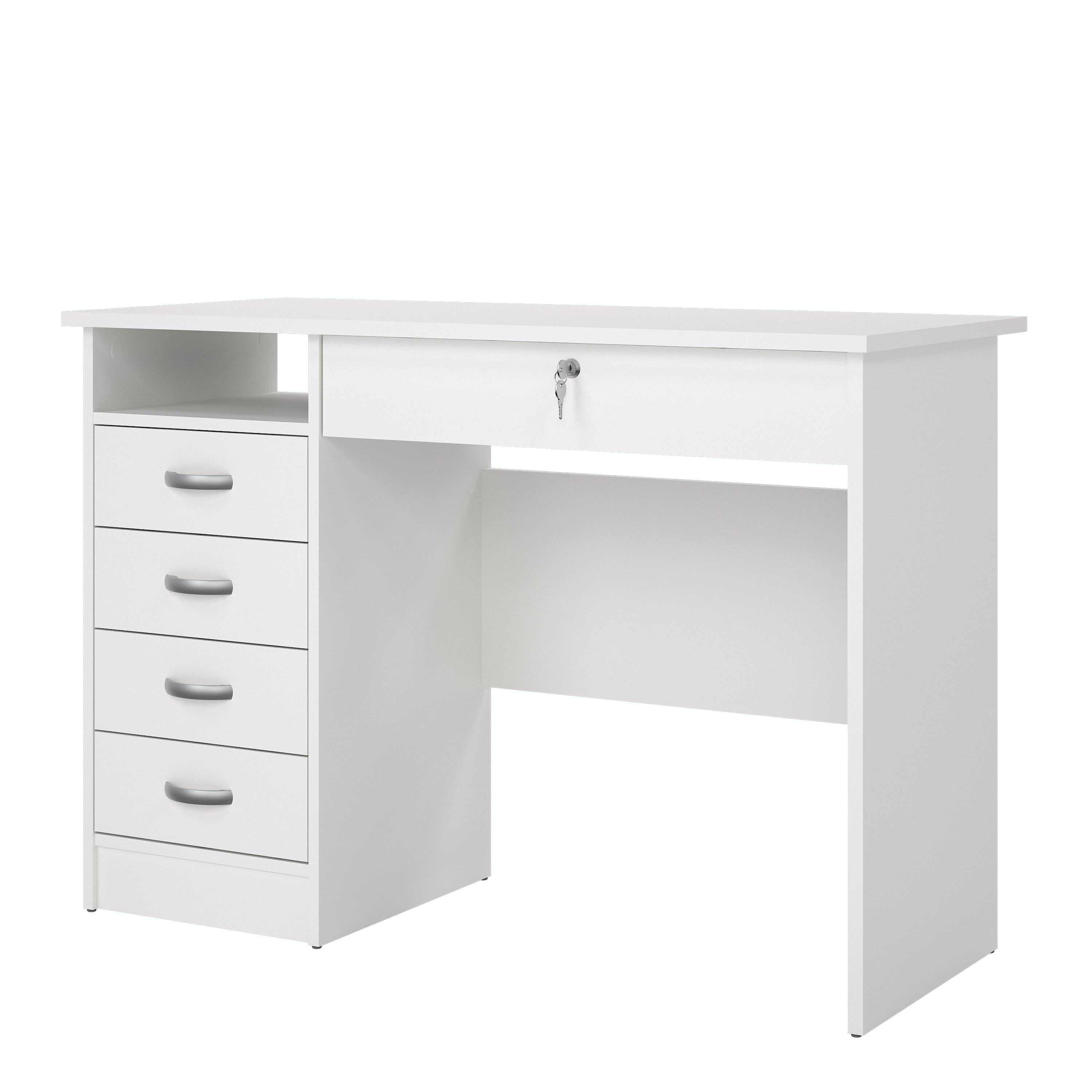 Fenton Desk 5 Drawers in White