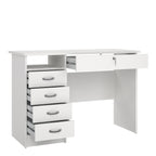 Fenton Desk 5 Drawers in White