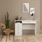 Fenton Desk 5 Drawers in White