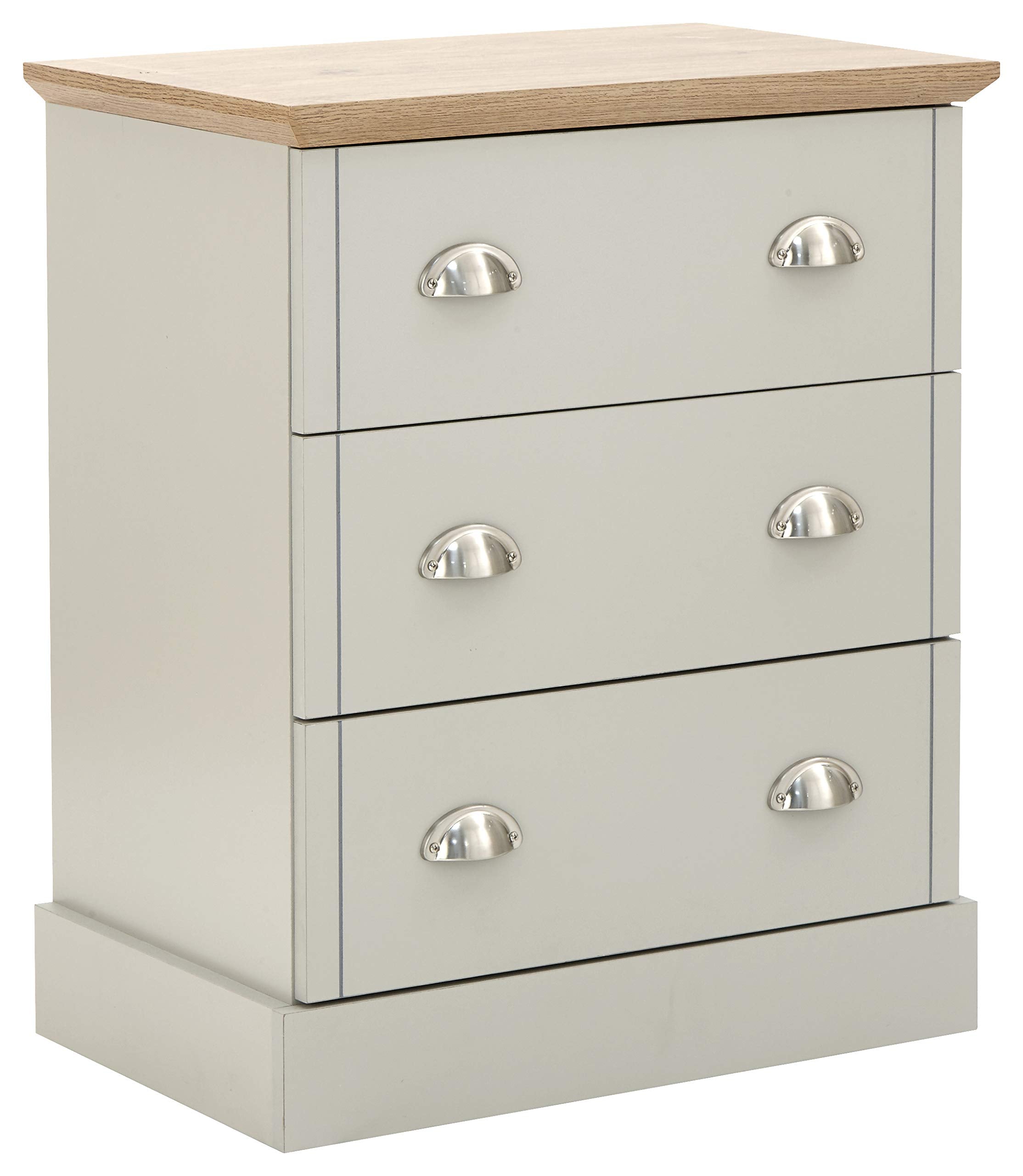 Kendal 3 Drawer Chest With Steel Cup Drawer Pulls