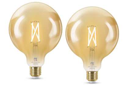 4lite WiZ Connected G125 Globe Filament Amber WiFi LED Smart Bulb - E27 Large Screw