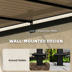 Outsunny 3 x 2.87 m Metal Lean-to Pergola, Wall-Mounted Hardtop Garden Pergola with Polycarbonate Roof and Metal-Aluminium Frame