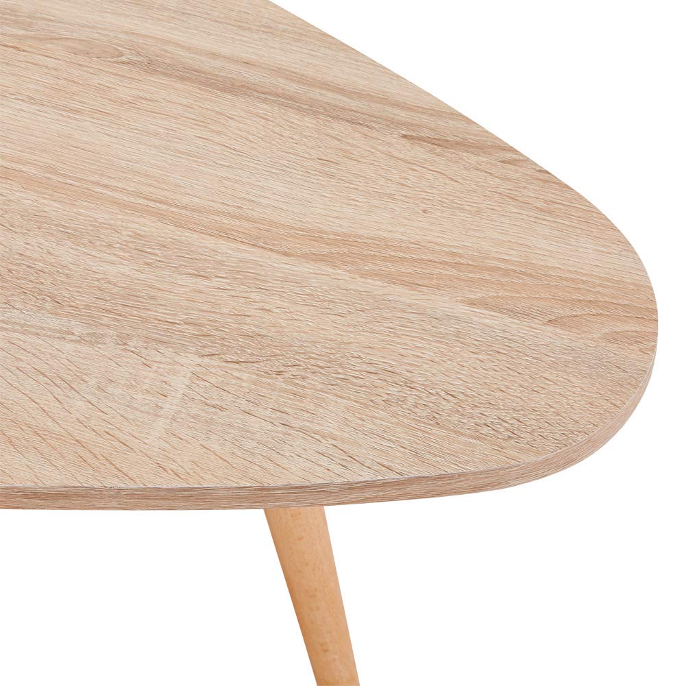 GOLDFAN Solid Wood Coffee Table Set Nest of 2 Tables