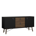 Raya Sideboard 2 Doors 2 Drawers in Matt Black Walnut
